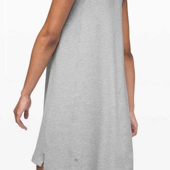 Lululemon Gone for the Week Dress Heathered Core Light Grey Medium  Ribbed Modal - Picture 4 of 10